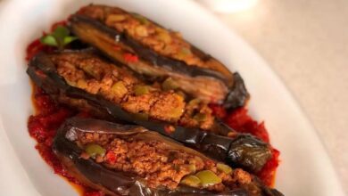 طرز تهیه بادمجان شکم پر