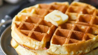 طرز تهیه وافل بدون دستگاه