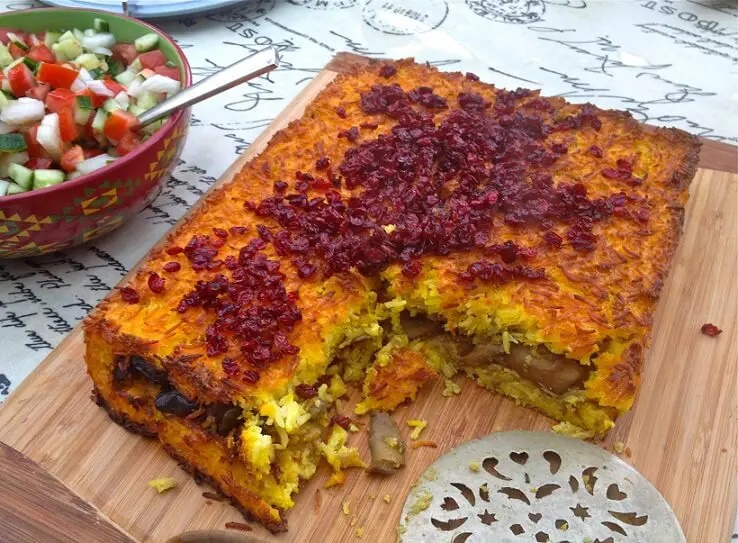 طرز تهیه ته چین مرغ و بادمجان